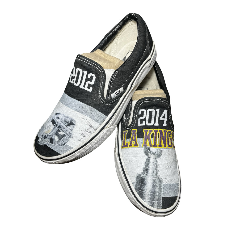 Los Angeles Kings Slip On‎ Vans M 6 W 7.5 NHL Hockey 2012 2014 Stanley Cup